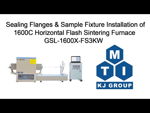 Flanges &amp; Sample Fixture Installation of 1600C Horizontal Flash Sintering Furnace - GSL-1600X-FS3KW