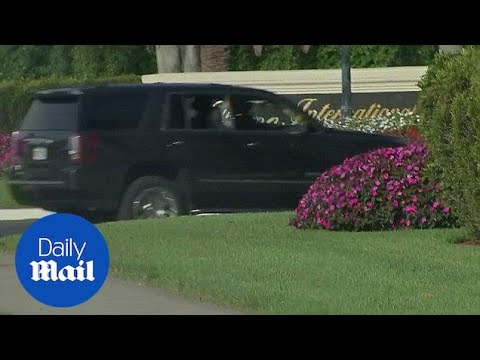 President Trump&#039;s motorcade arrives at golf course in Florida - Daily Mail