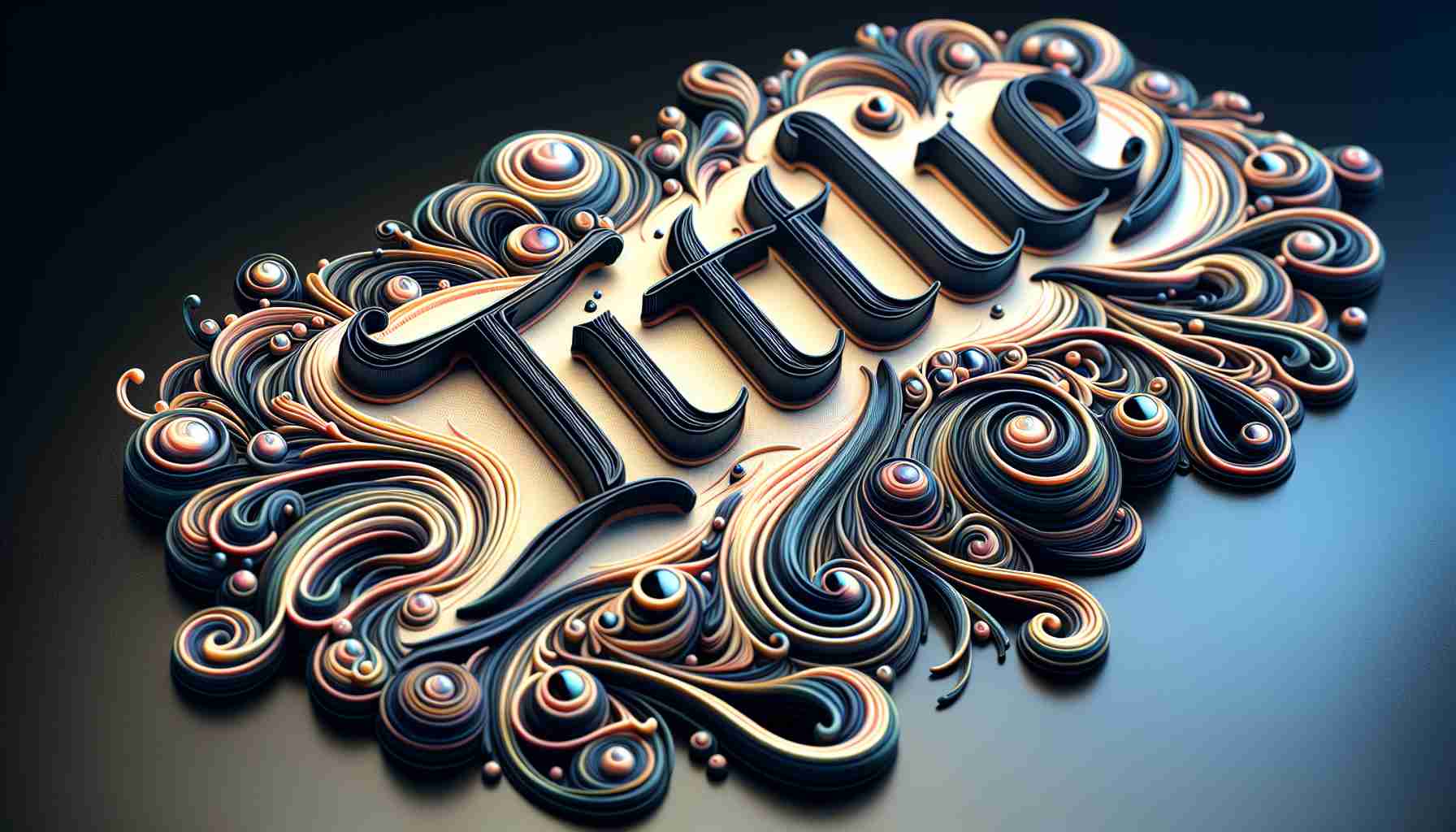 Generate a high-definition, realistic image depicting the word 'Title' written in a beautiful calligraphy style.