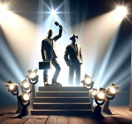 A high-definition, realistic image of a famous journey under the spotlight. It portrays two anonymous brothers who have reached incredible heights in their career. The scene conveys a sense of accomplishment and fame, reflecting their dedication and hard work.