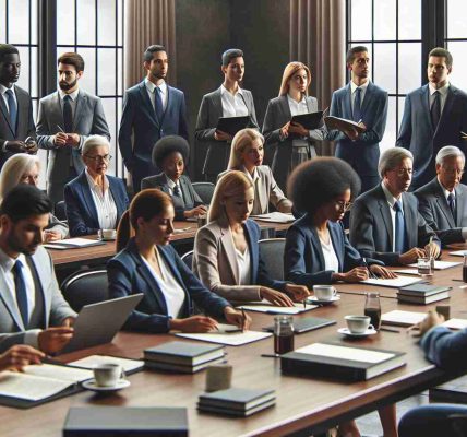 Realistic HD photo of a diverse group of lawmakers in an unspecified location preparing for a legislative session in 2025. The scene includes Caucasian, Hispanic, Black, Middle-Eastern, and South Asian individuals of various genders, all dressed in formal attire. The room is filled with papers, laptops, and cups of coffee, as the legislators discuss and strategize about upcoming laws and regulations.